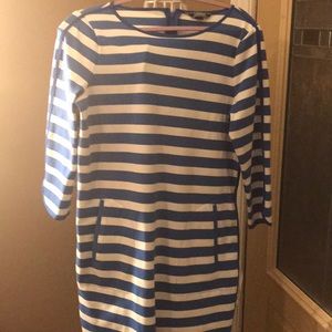 Lands End Ponte Knit Striped Dress size 14T